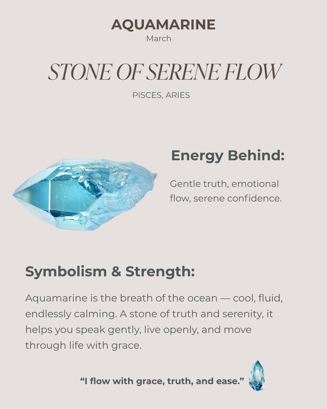 March Birthstone Aquamarine Solitaire Necklace