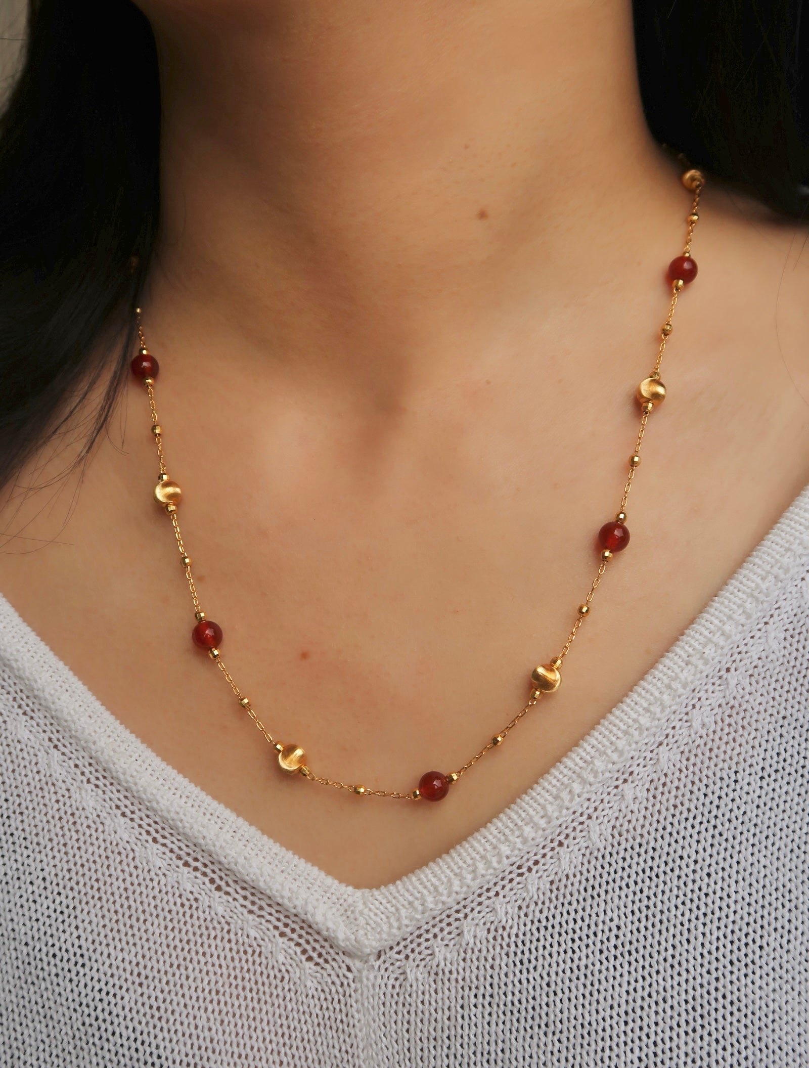 Crimson Bead Necklace