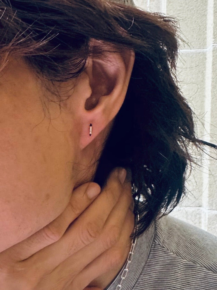 Bullet Diamond Stud Earring