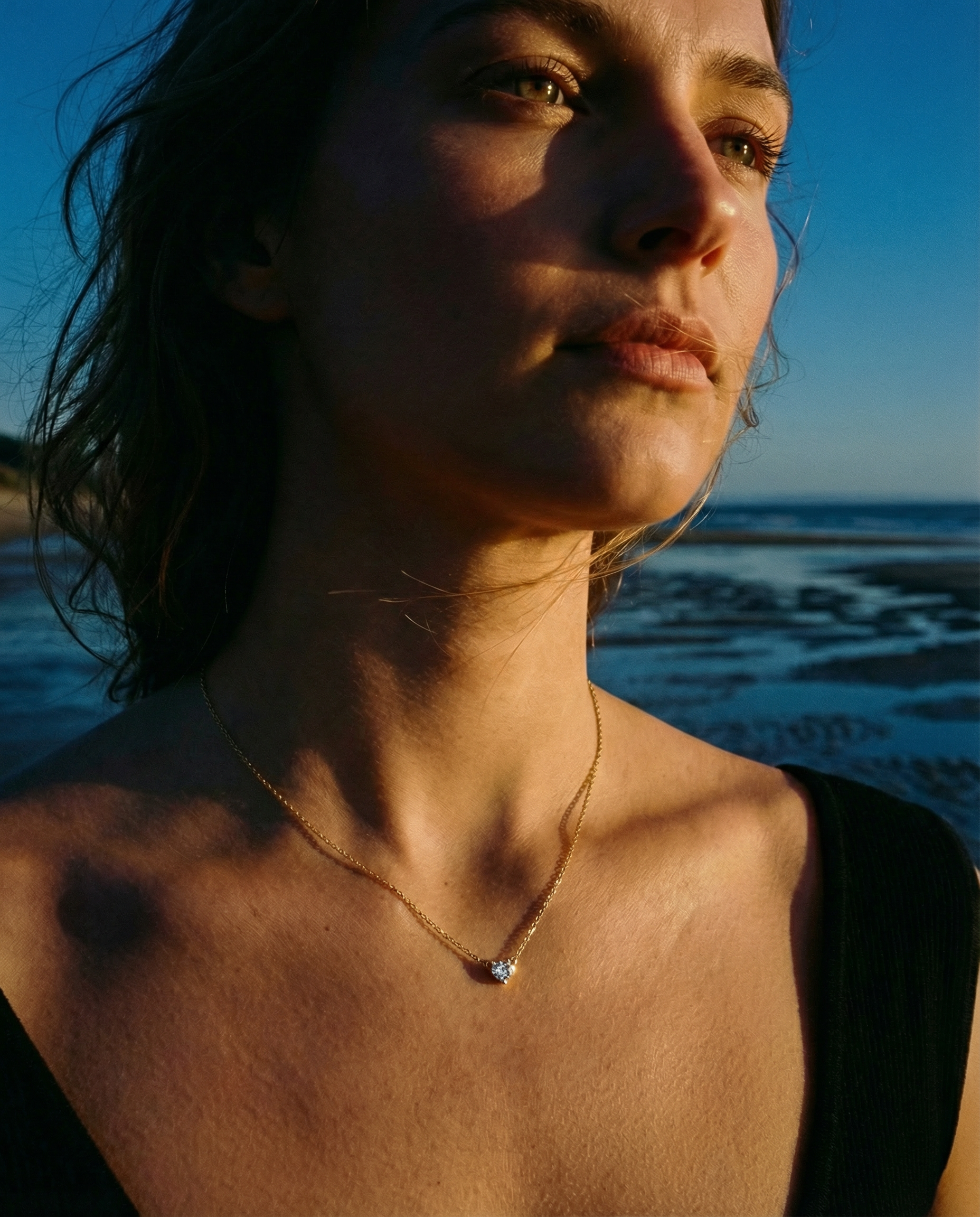 March Birthstone Aquamarine Solitaire Necklace