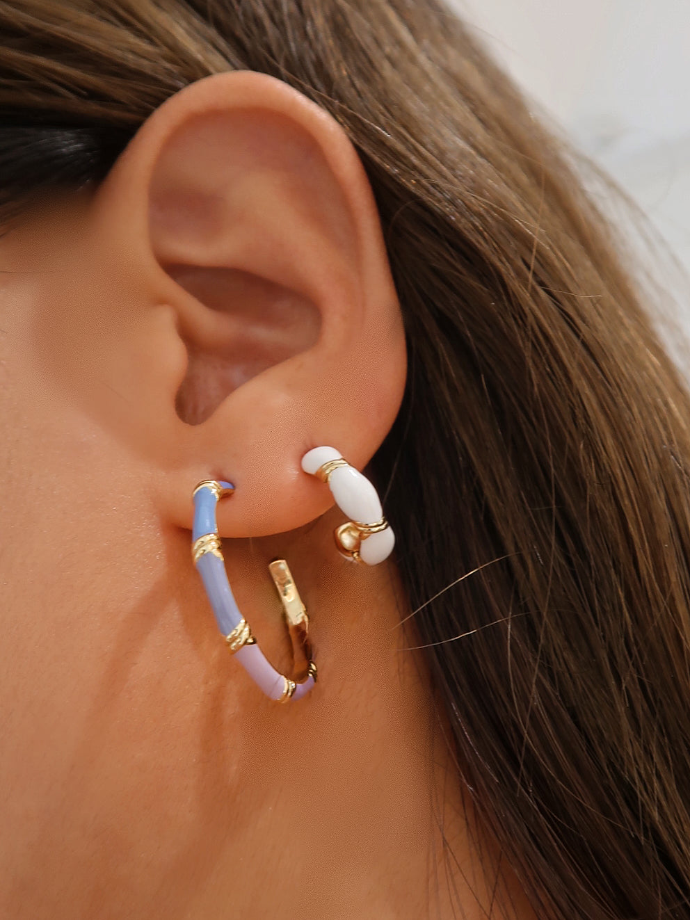 Ivory Hoop Earrings