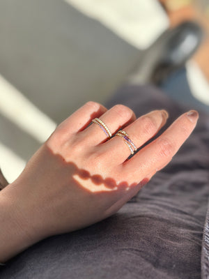 February Birthstone Amethyst Eternity Ring