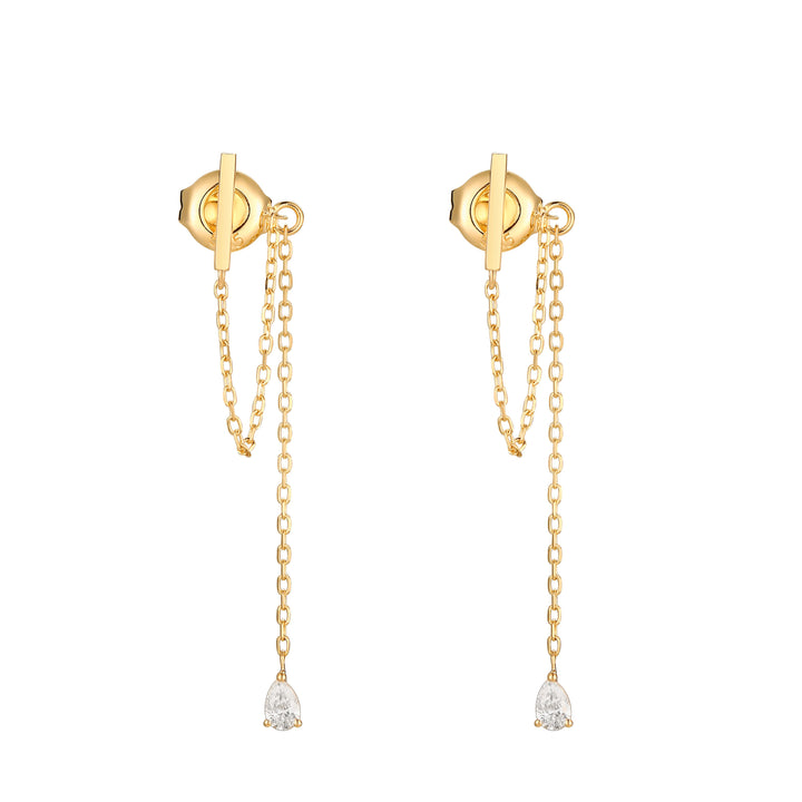 Diamond Chain Drop Earring