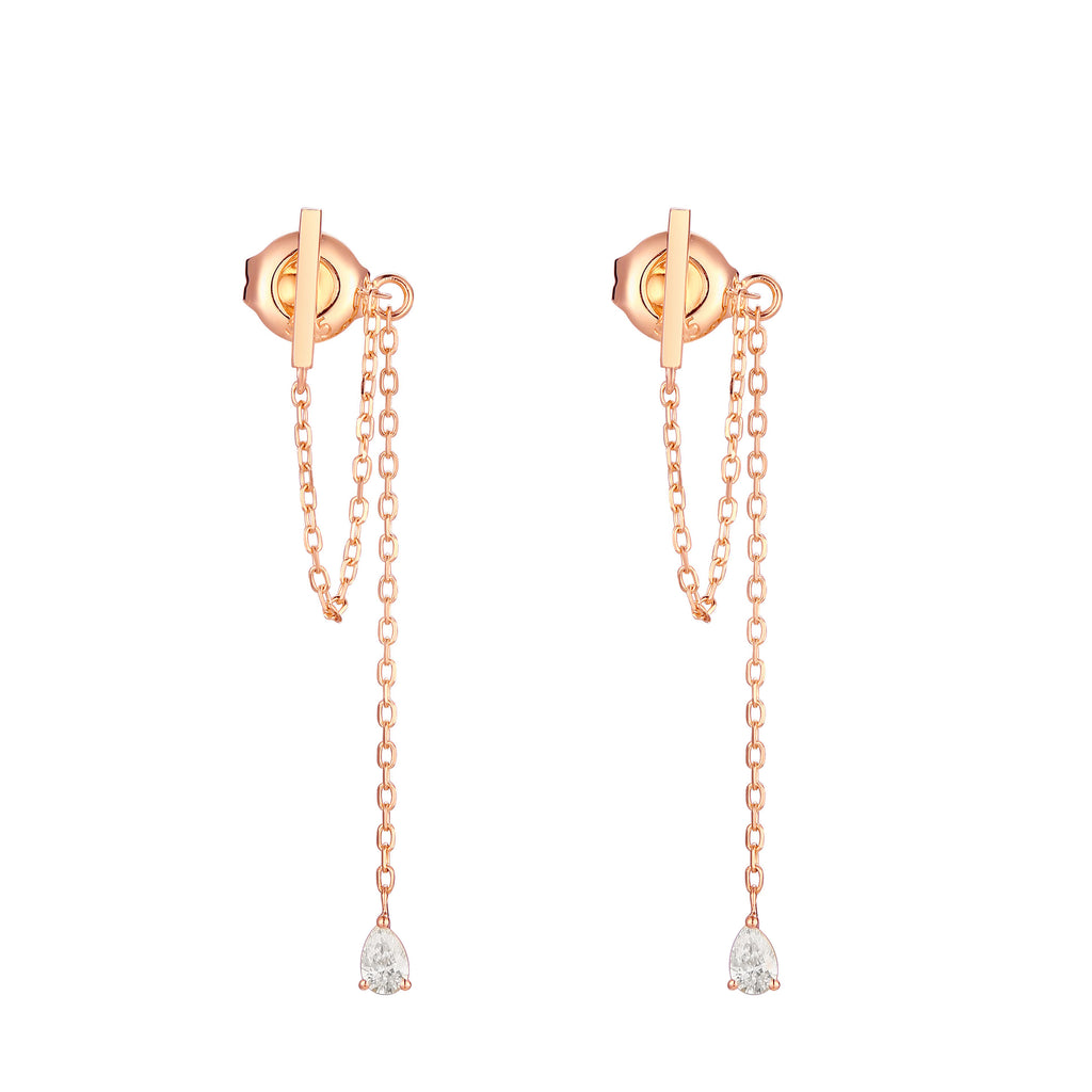 Diamond Chain Drop Earring