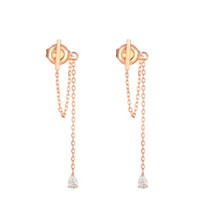 Diamond Chain Drop Earring