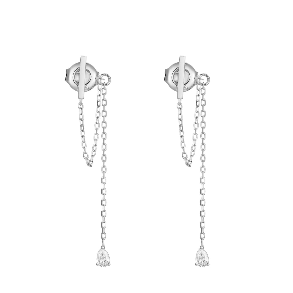 Diamond Chain Drop Earring