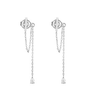 Diamond Chain Drop Earring