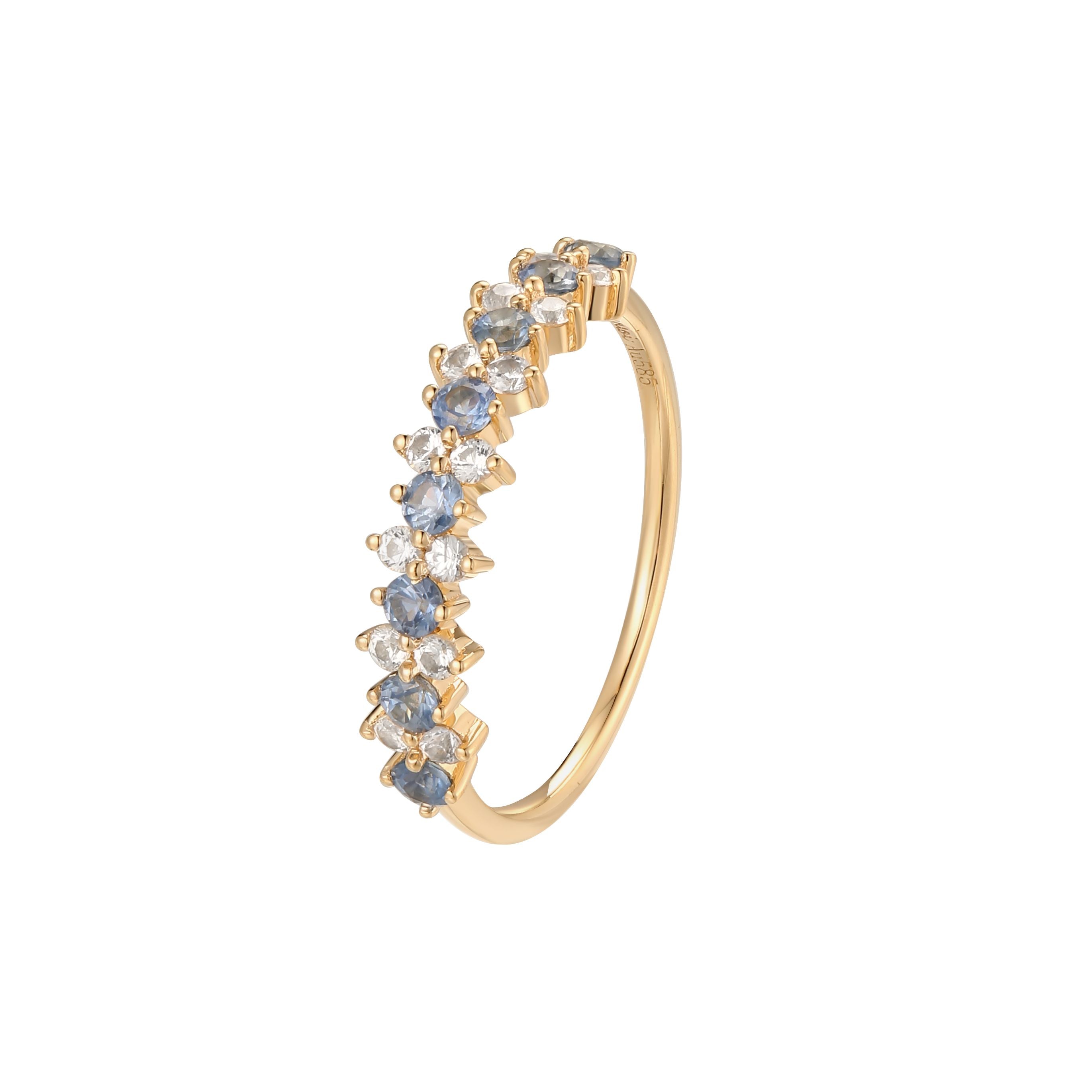 Gilded Blue Serenity Ring in Solid Gold