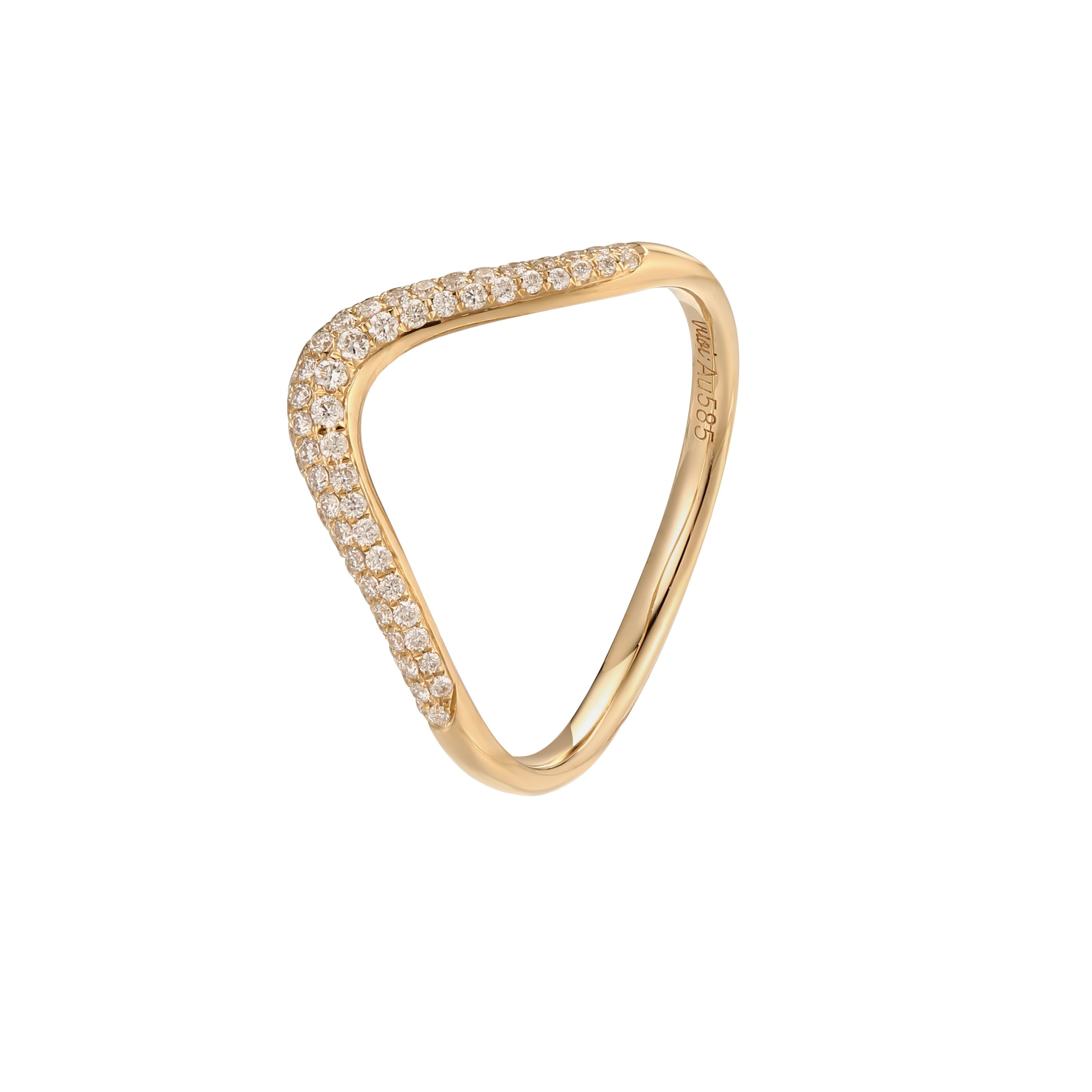 Gilded Curve Ring in Solid Gold