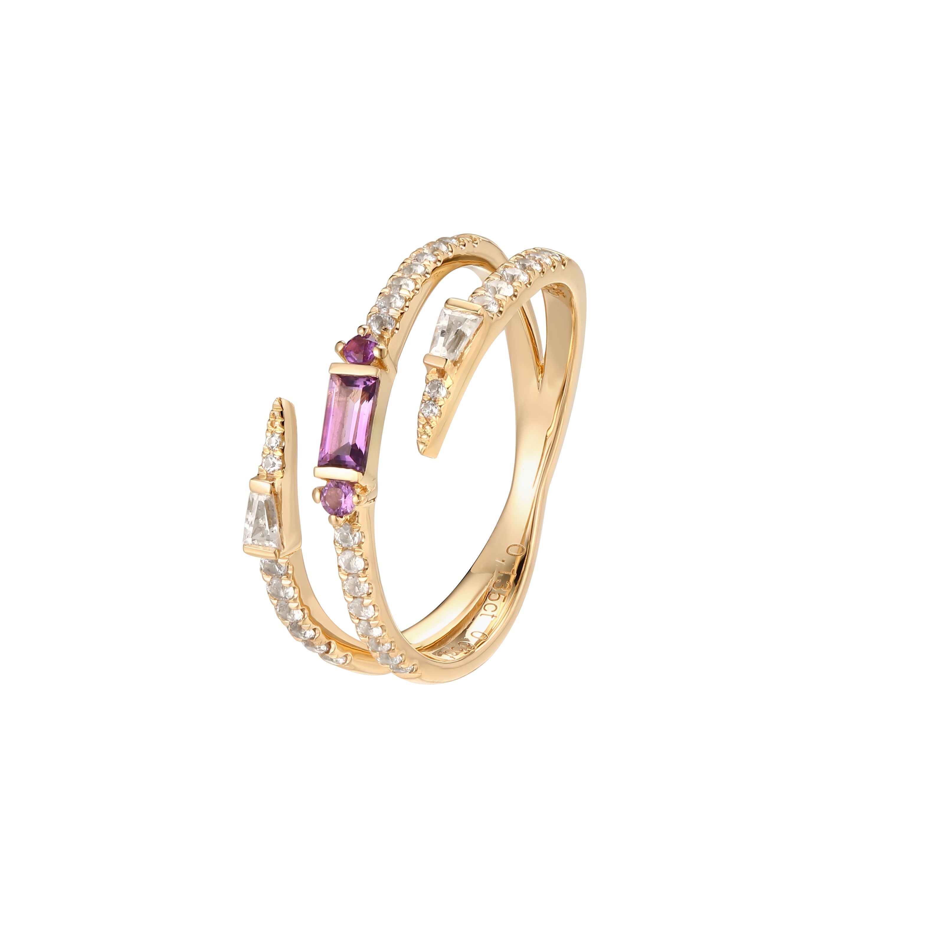 Lavender Wrap Ring in Solid Gold