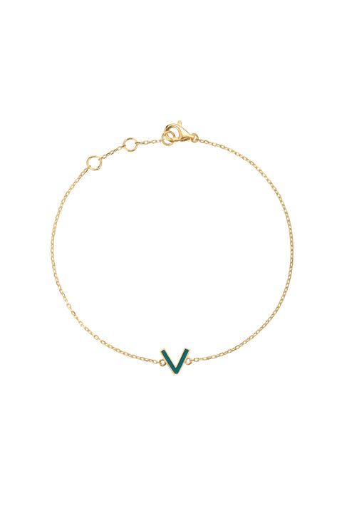 Initial Enamel Bracelet