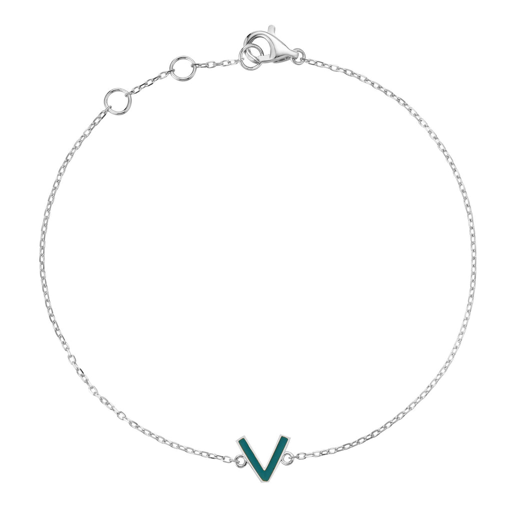 Initial Enamel Bracelet