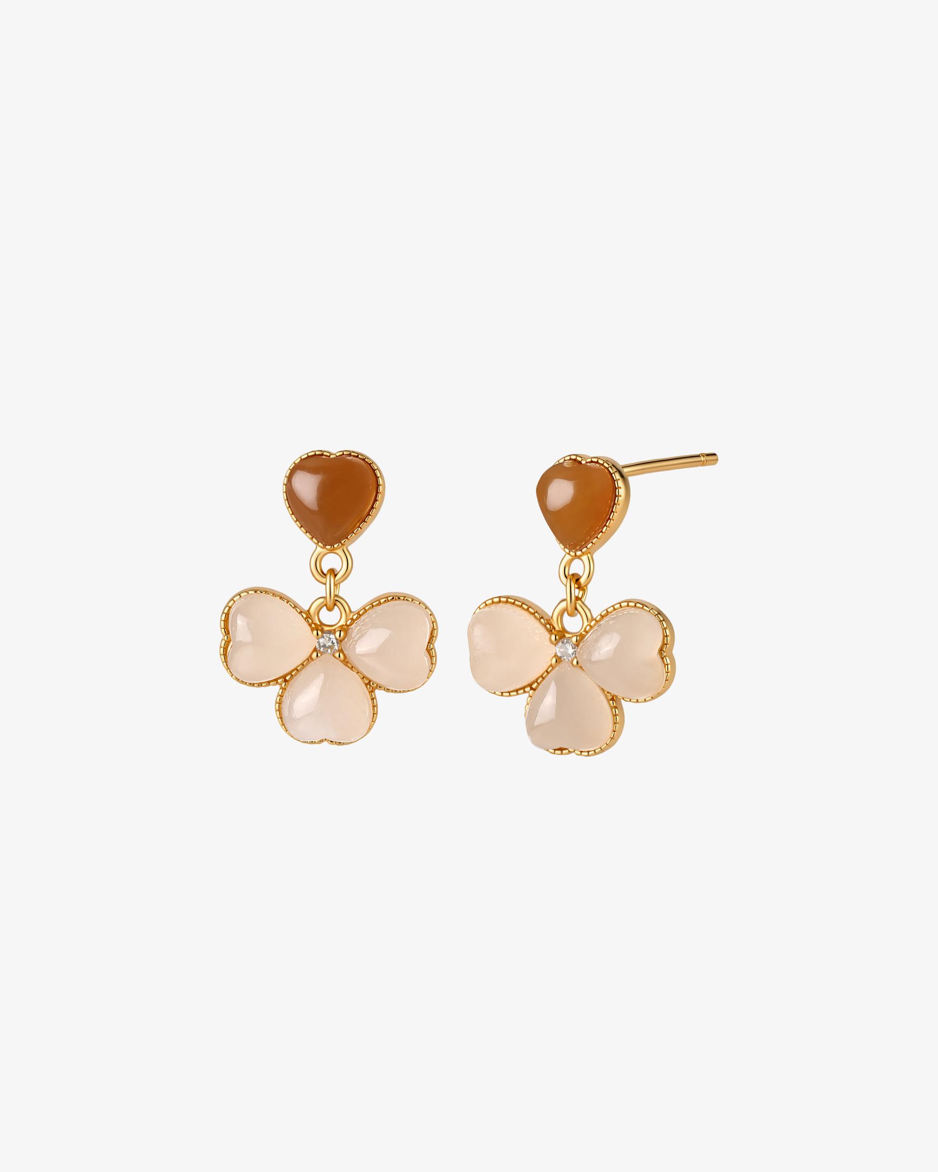 Honey Jade Clover Earrings