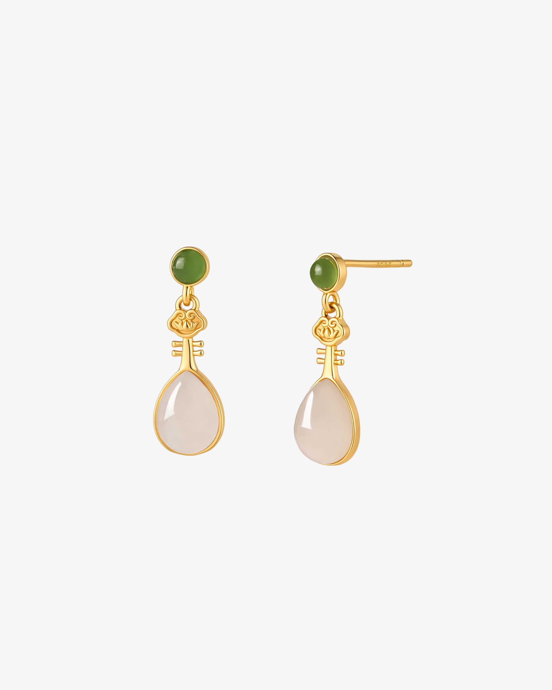 Jade Wishbone Drop Earrings