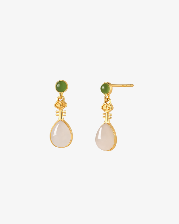 Jade Wishbone Drop Earrings