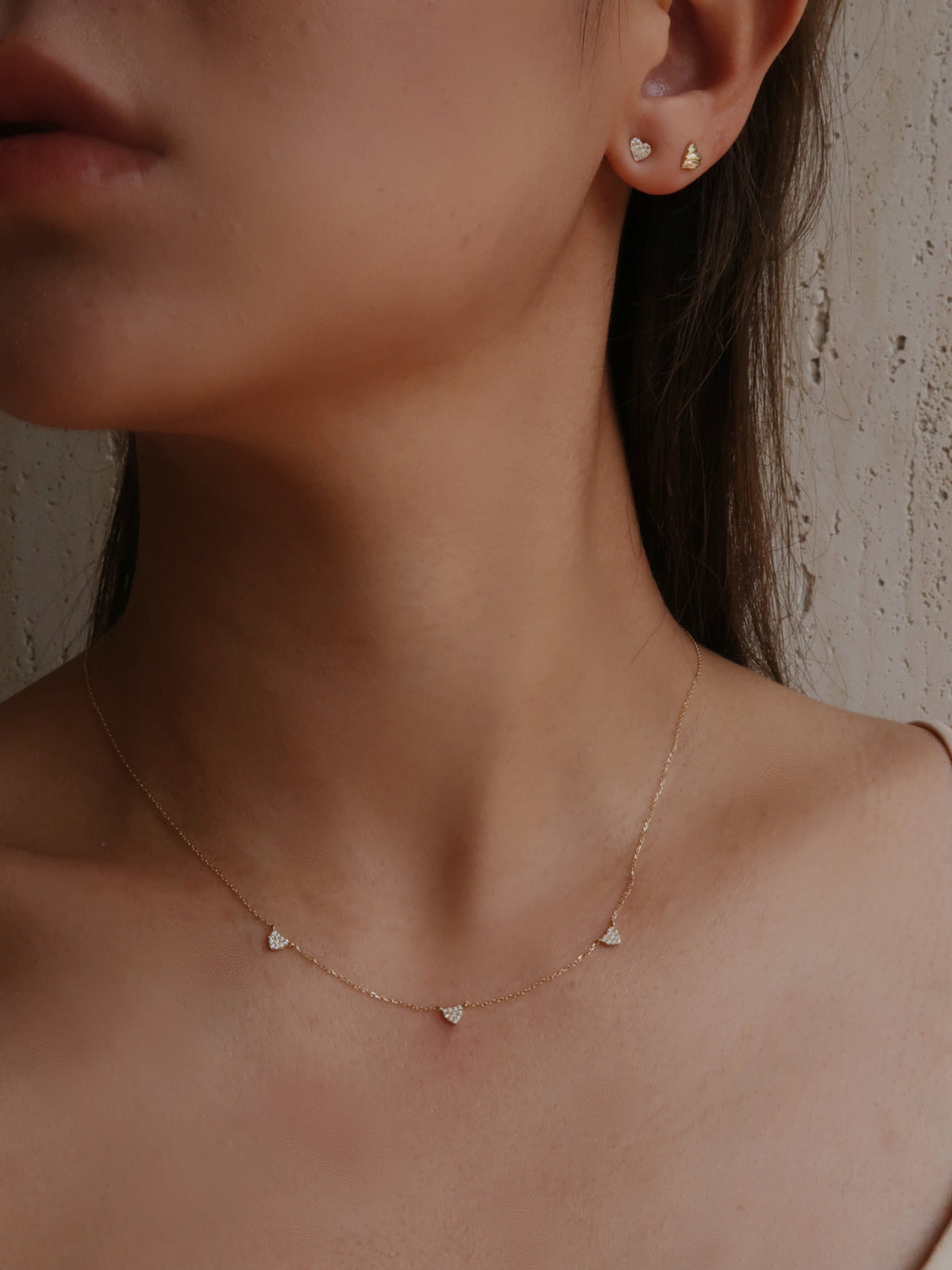 Triple Heart Diamond Necklace
