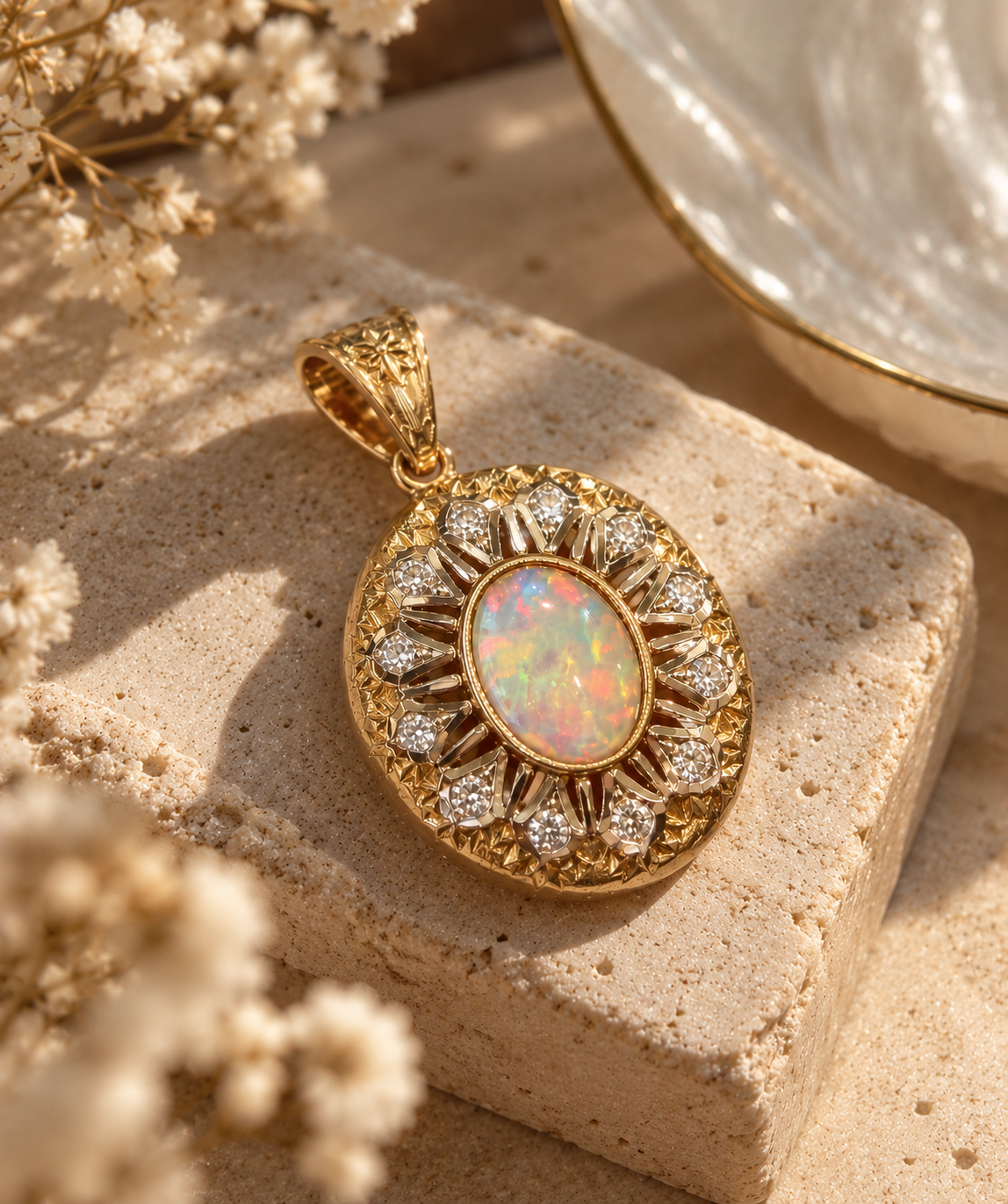 Rosace Opal Pendant