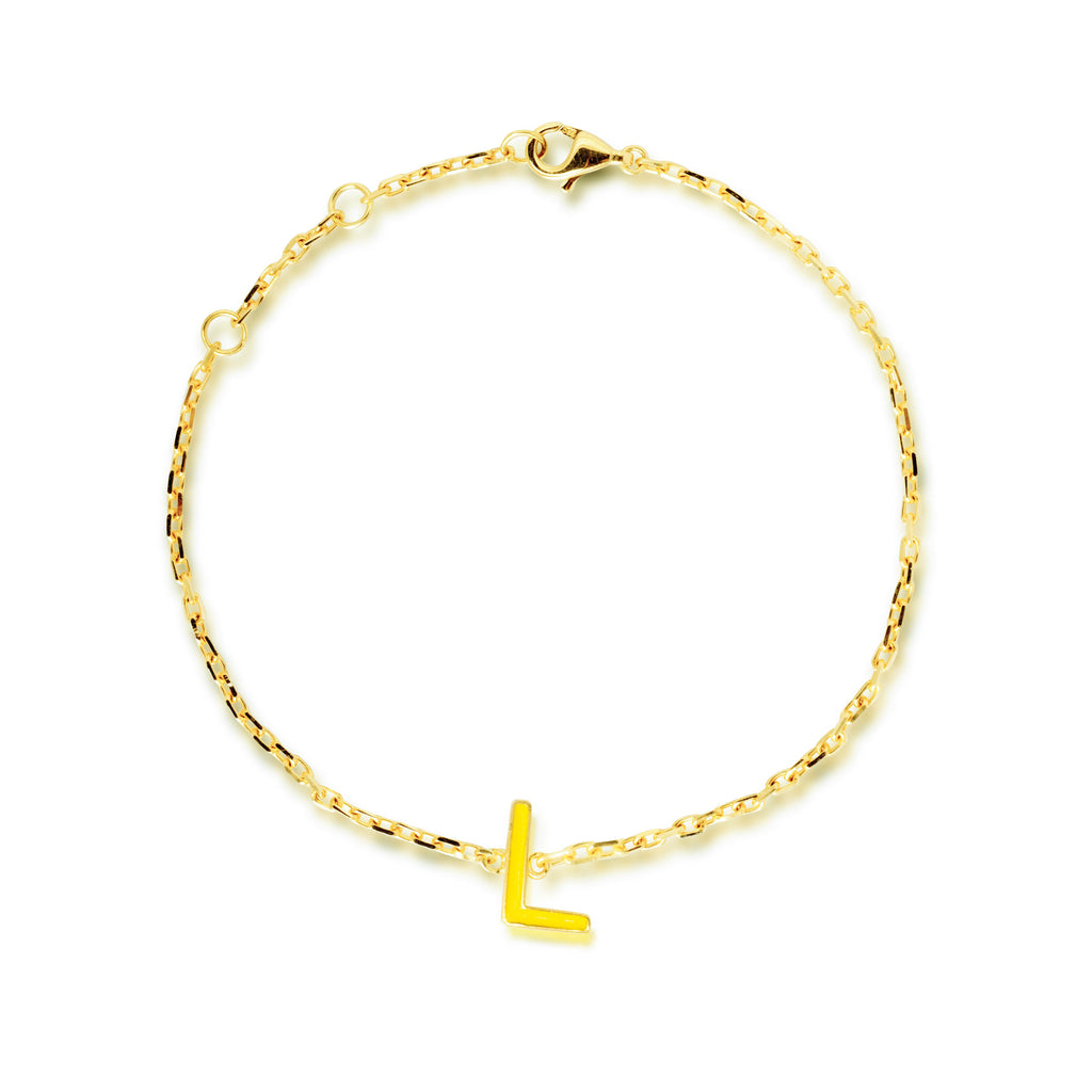 Large Initial Enamel Bracelet