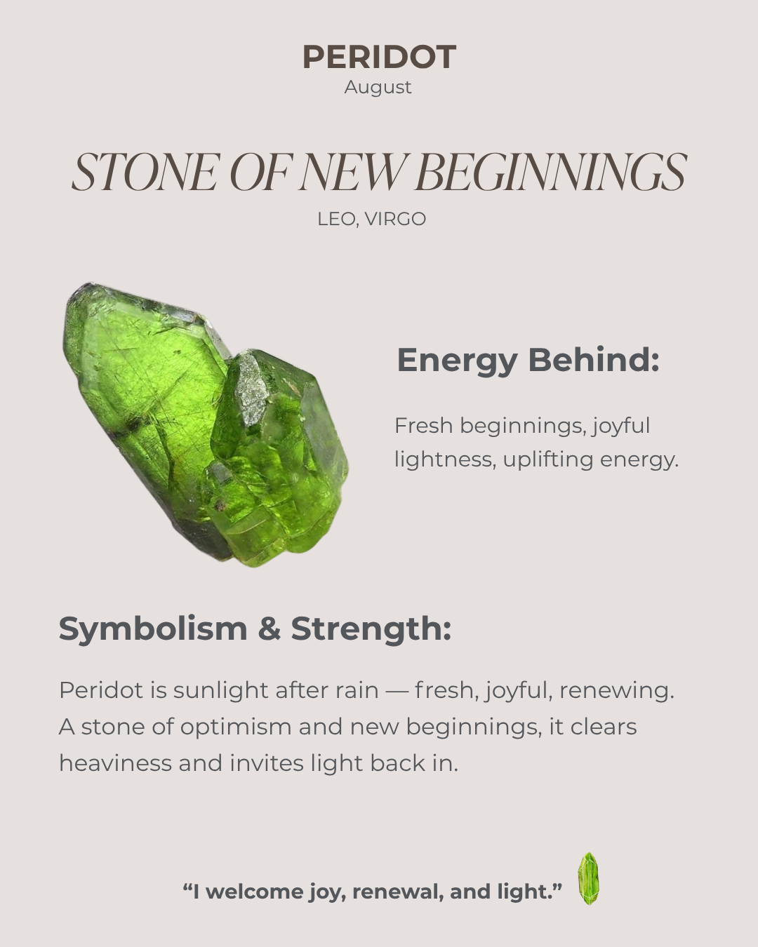 August Birthstone Peridot Solitaire Necklace