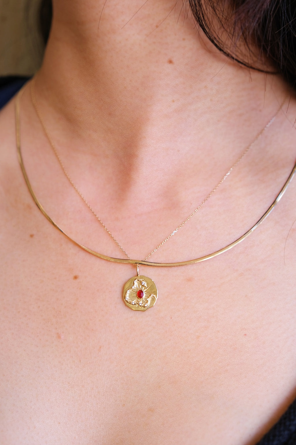 Sunburst Serpent Amulet Necklace