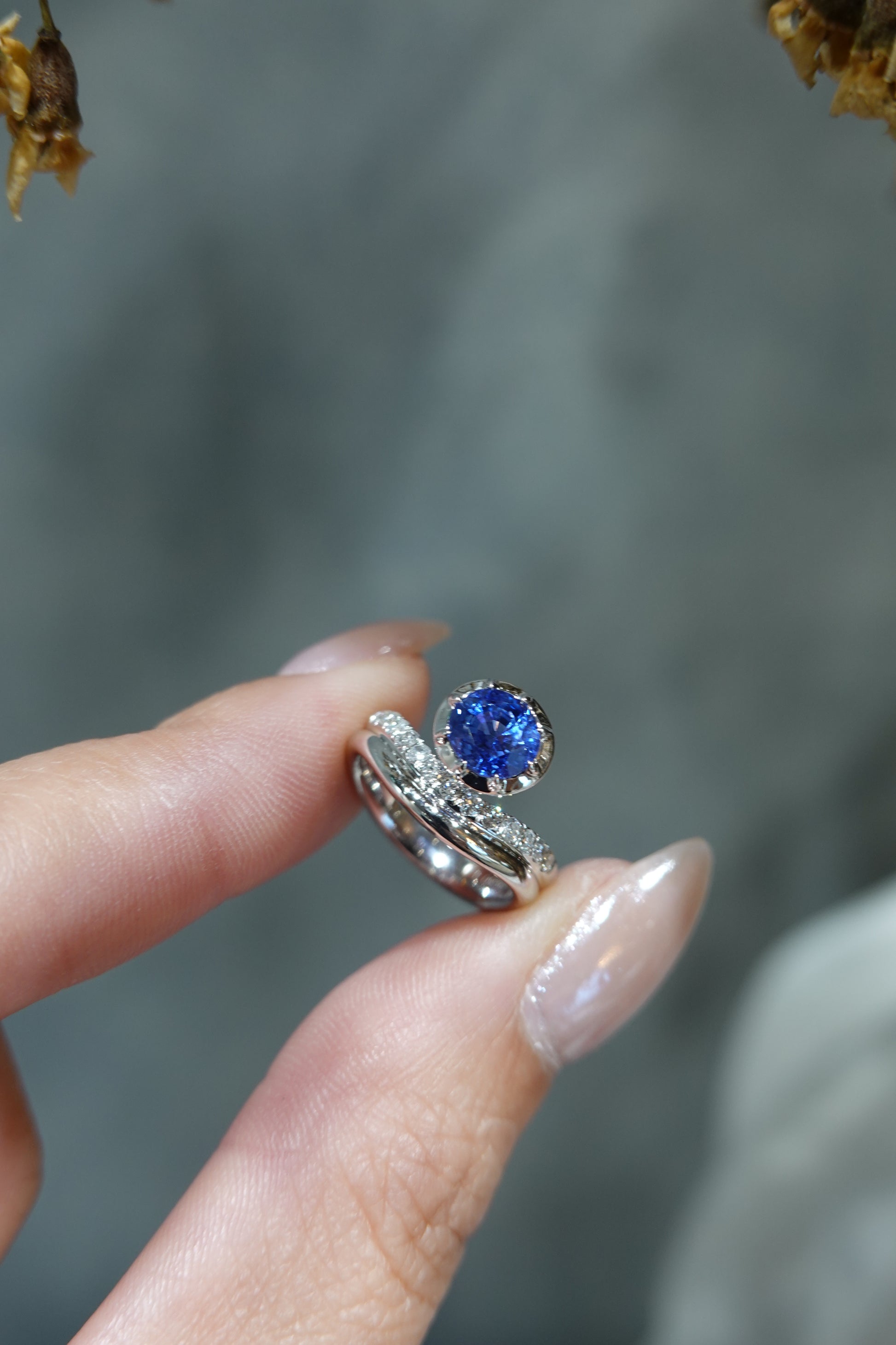 Celeste Noir Sapphire Ring