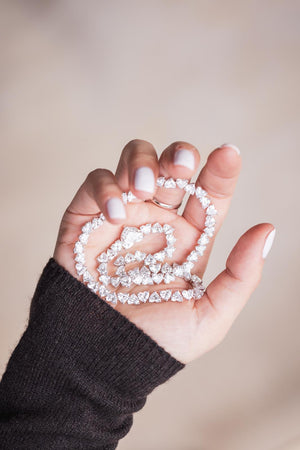 Eternal Heartline Tennis Necklace