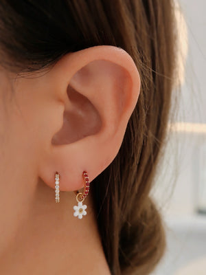 March Birthstone Aquamarine Huggie Earring