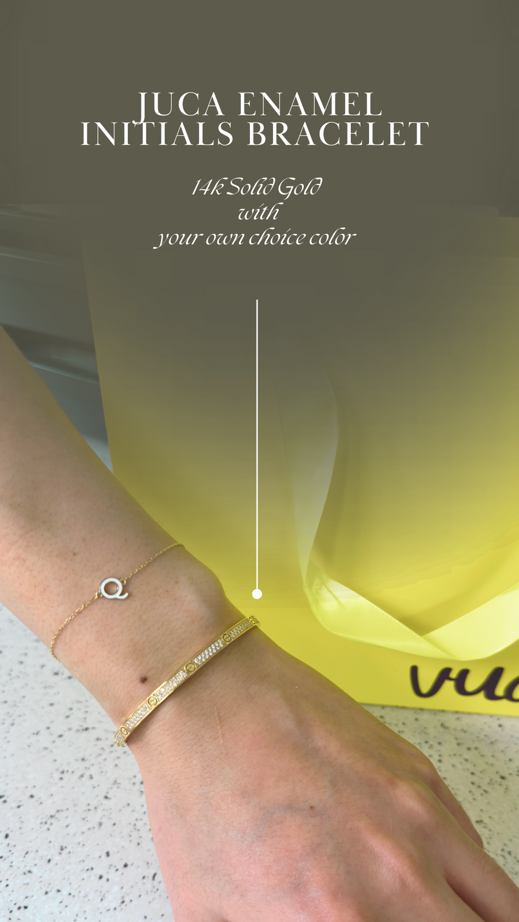 Large Initial Enamel Bracelet