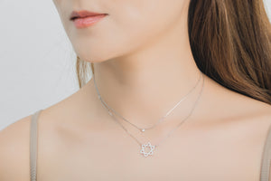 Luminous Star of David Layered Necklace