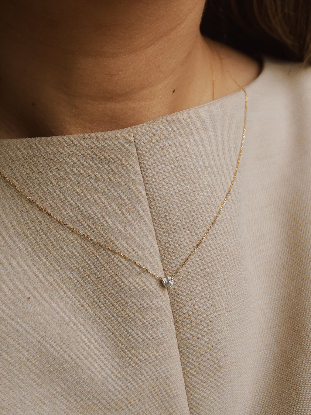 April Birthstone Diamond Solitaire Necklace