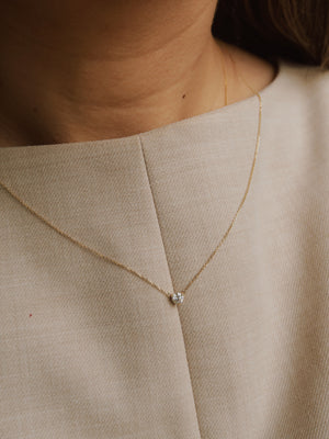 April Birthstone Diamond Solitaire Necklace