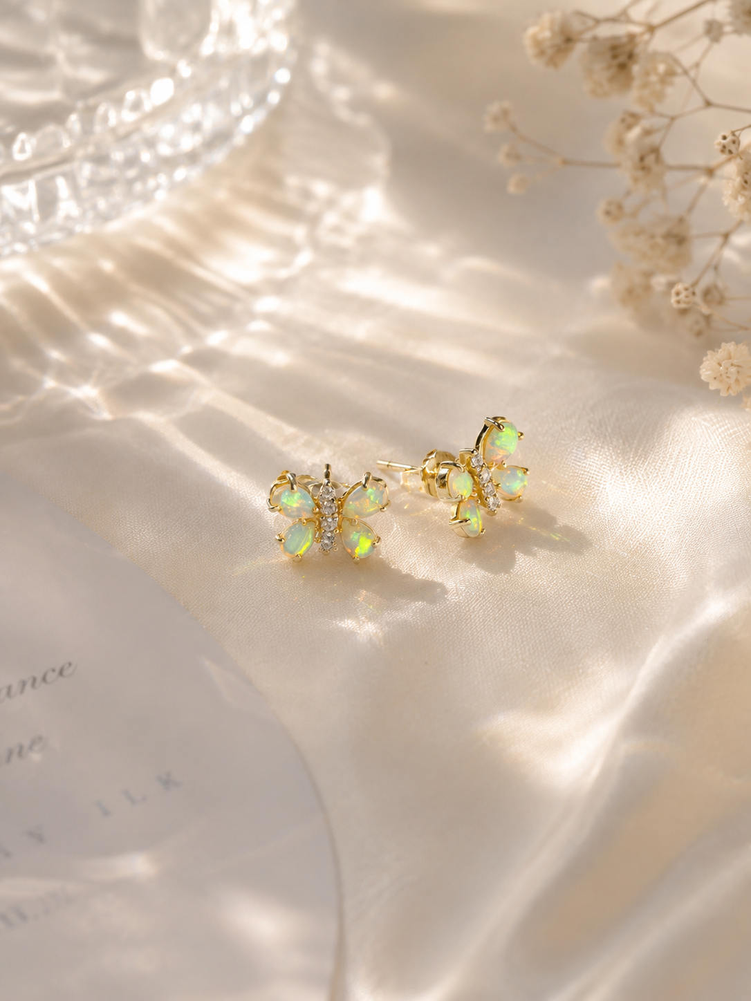 Aurora Butterfly Opal Stud Earrings