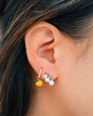 Orange Huggie Earring
