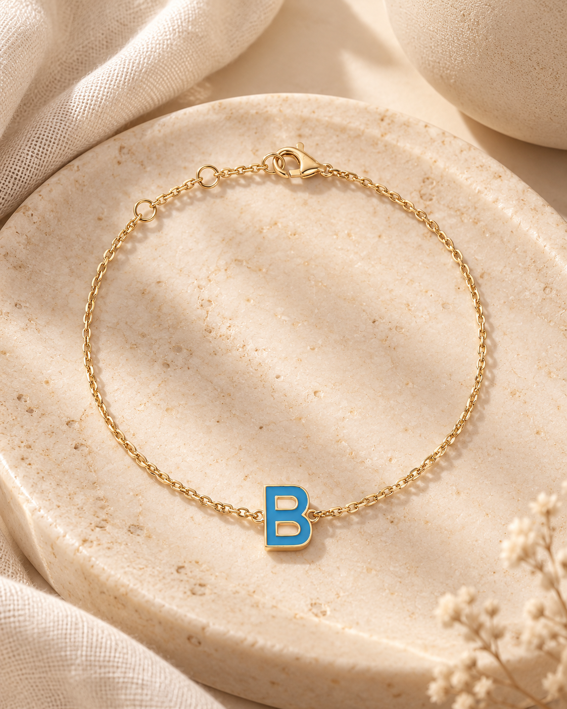 The Large Enamel Initial Bracelet