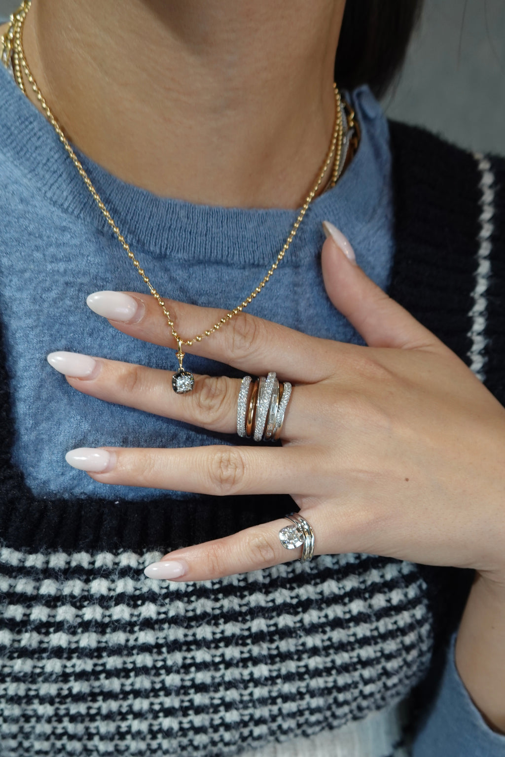 Milan Stacked Crossover Ring