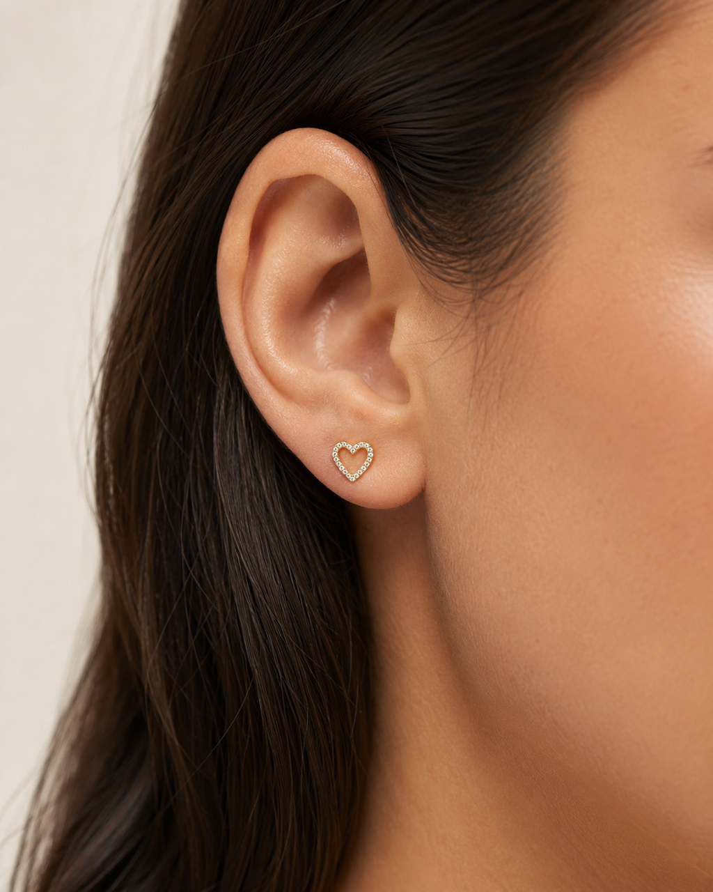 Twinkle Heart Diamond Stud Earring