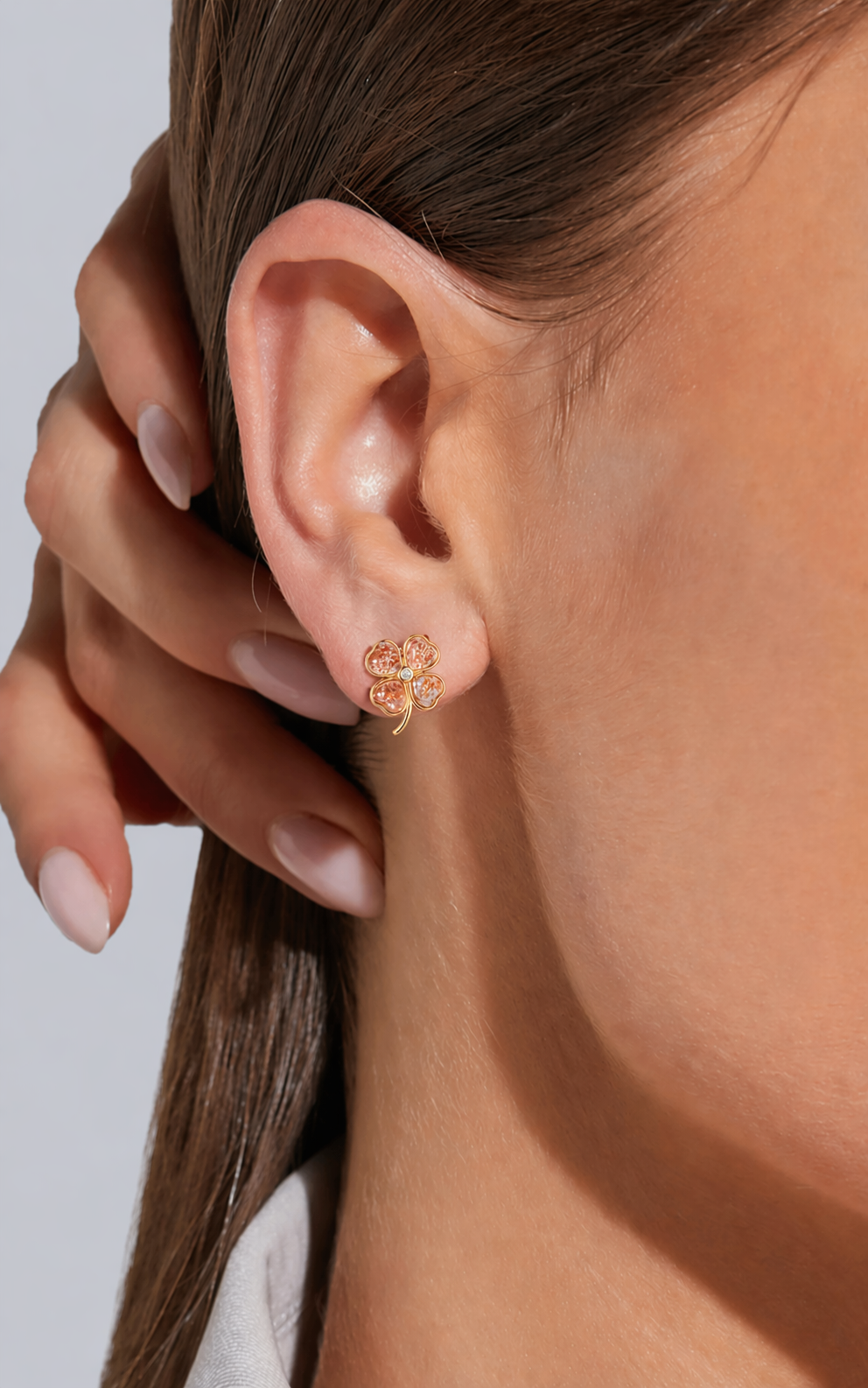 Amber Blossom Stud Earrings