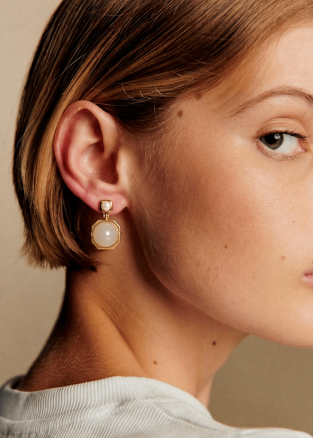 Luna Pearl Jade Drop Earrings