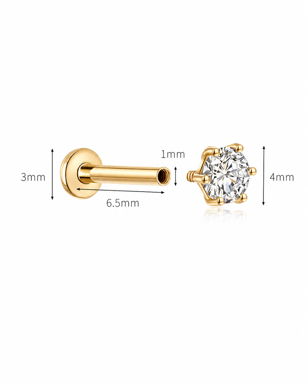 Griffe Diamond Flatback Earring