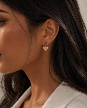 Honey Jade Clover Earrings
