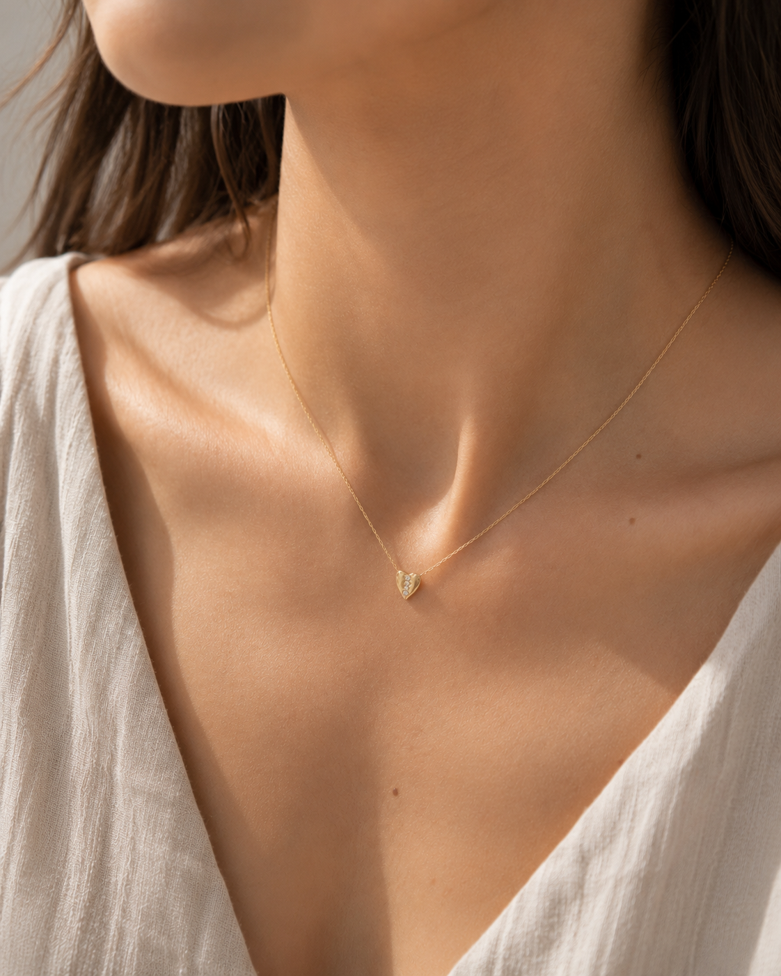 Aurora Diamond Heart Necklace