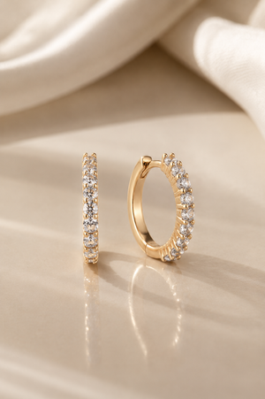 April Birthstone Diamond Huggie Earring