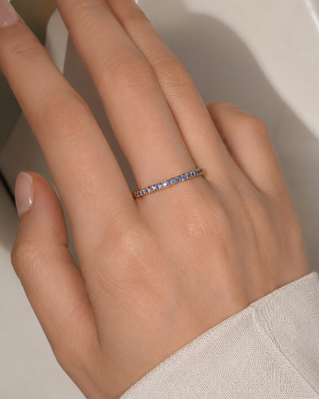December Birthstone Tanzanite Eternity Ring