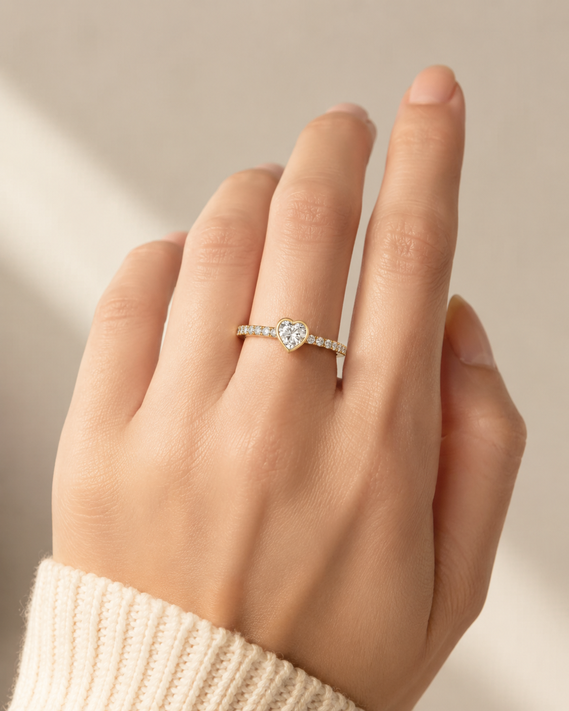 Amara Heart Solitaire Ring