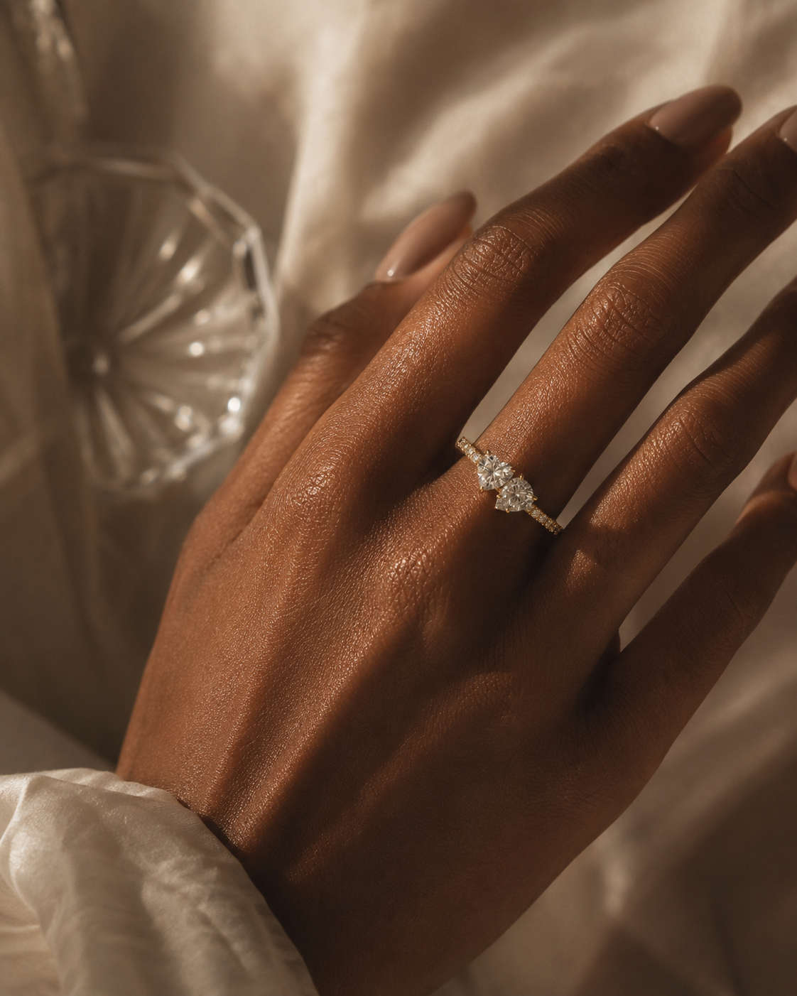 Lyra Twin Heart Ring
