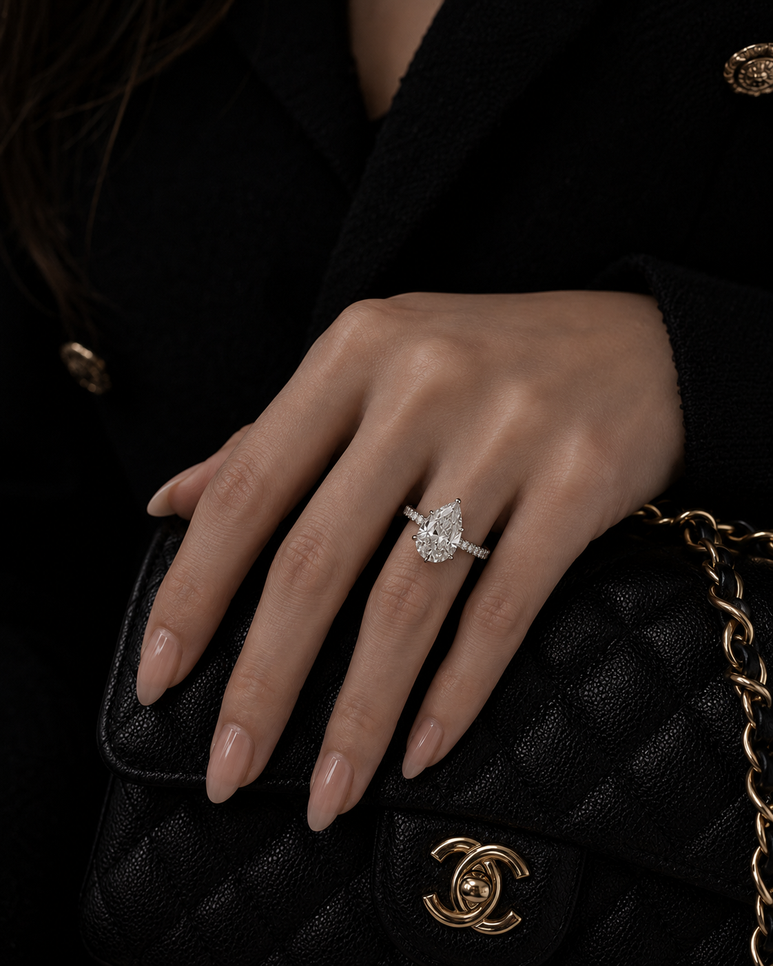 Aurelia Pear Solitaire Ring