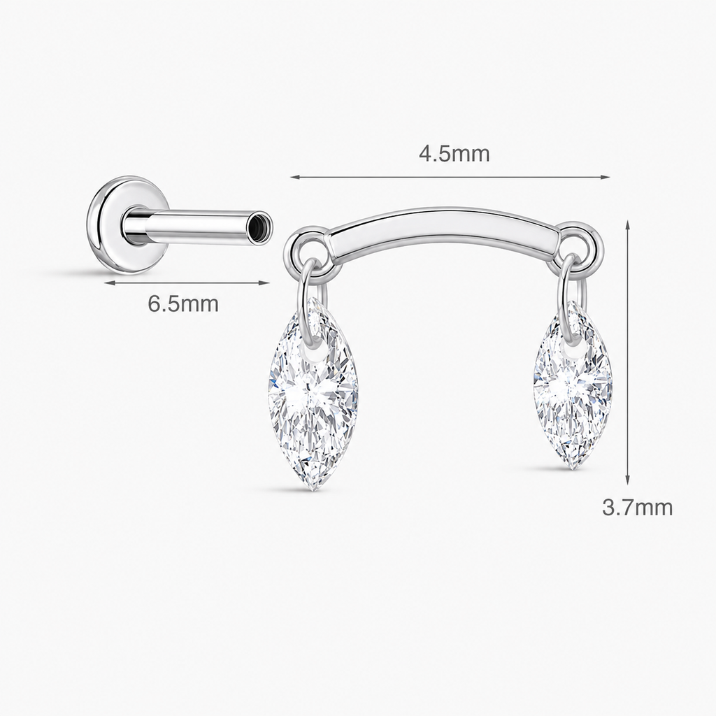 Diamond Arc Flatback Earring