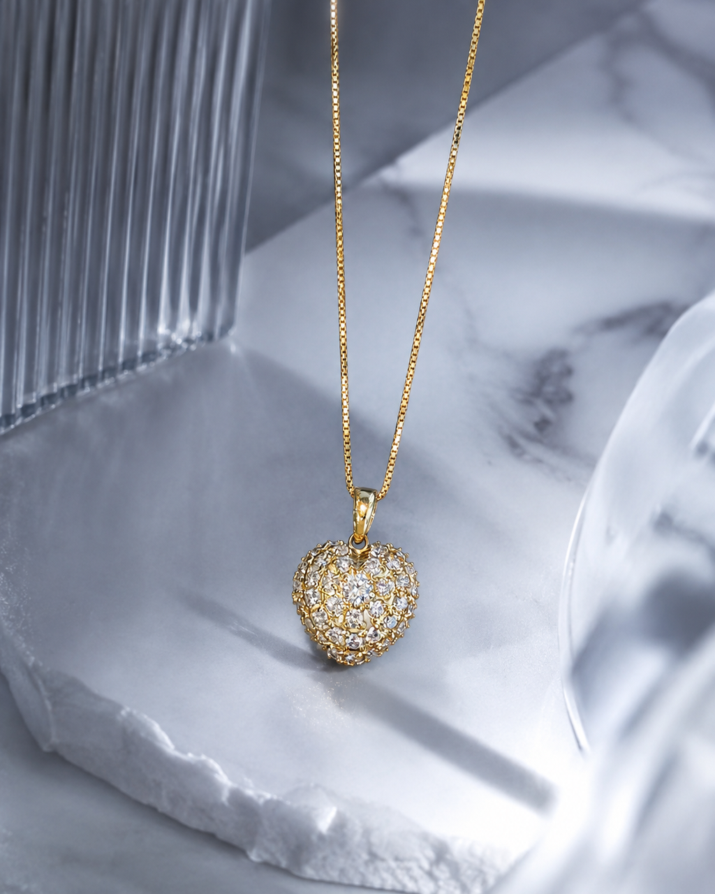 Puffy Heart Diamond Pendant
