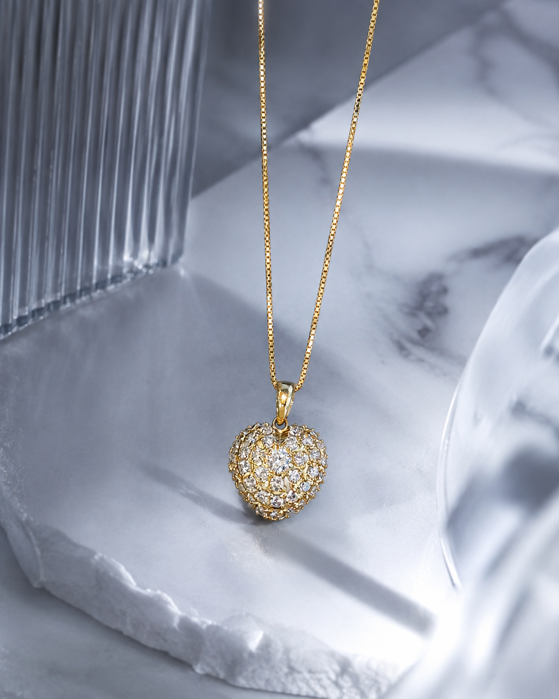 Puffy Heart Diamond Pendant