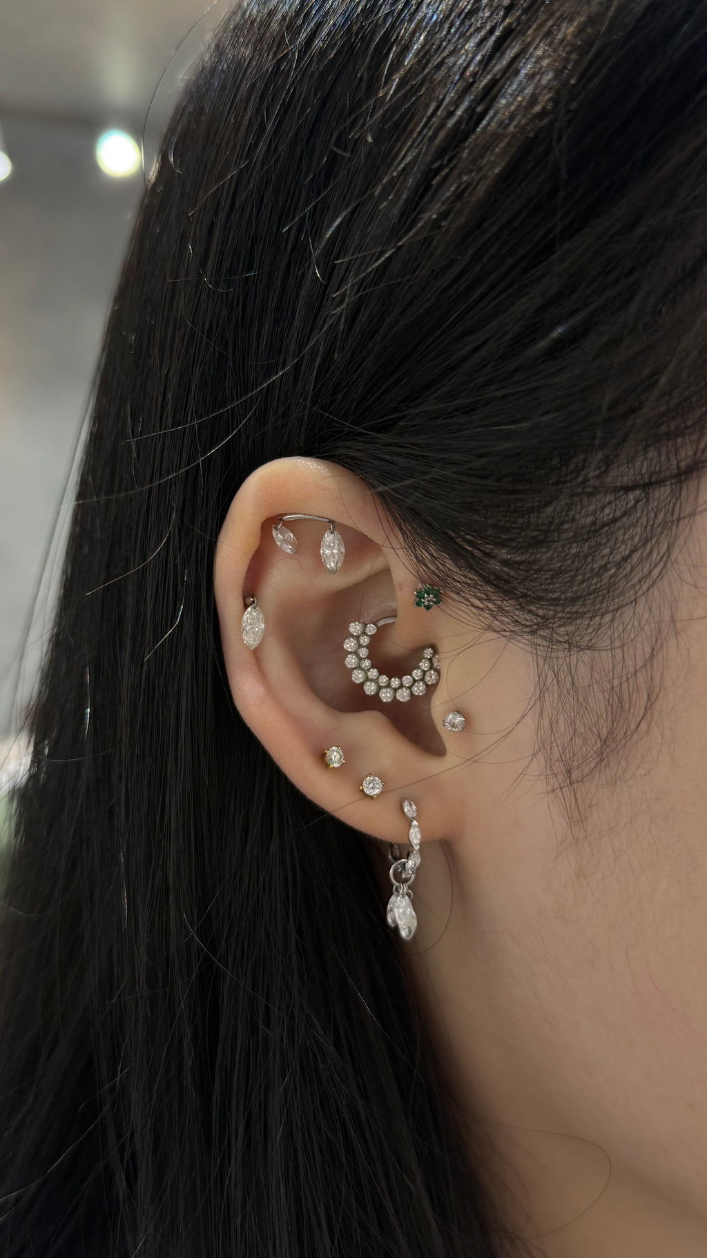 Diamond Arc Flatback Earring